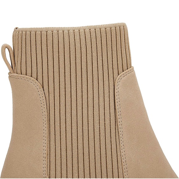 *NWT* Amazon Chelsea Chunky Block Heel Ankle Platform Booties / 7.5 / Tan - Picture 6 of 16